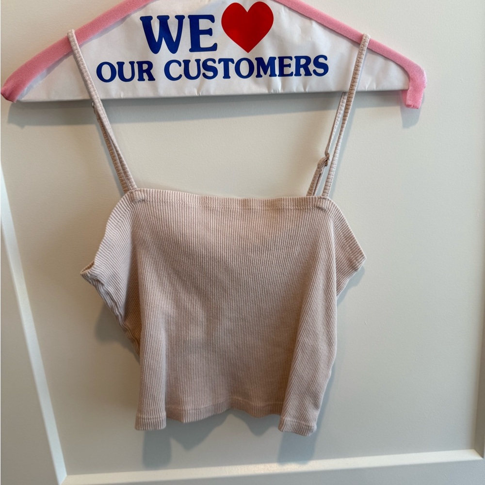 Aerie Light/Pale Pink Ribbed Camisole